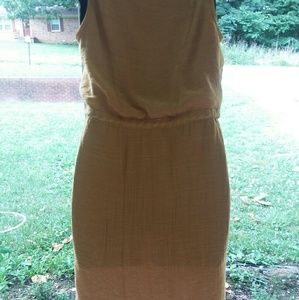 Mustard colored knee length dress